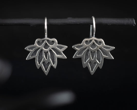 EKRJ465 Inspired by Korean traditional lotus pattern earrings