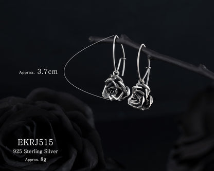 EKRJ515_Blooming Rose Silver Earrings