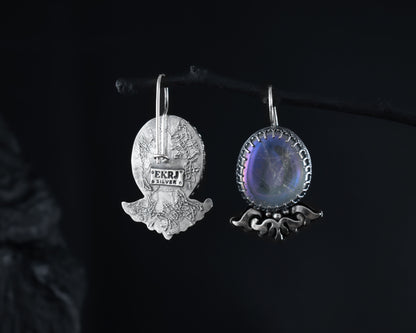 EKRJ517 Angel Aura Handmade Art Silver Earrings