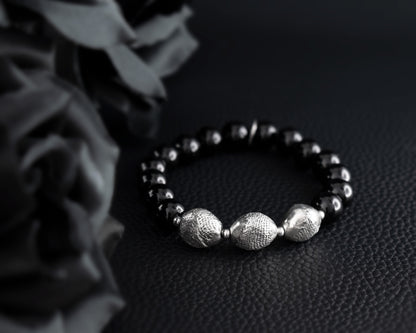 EKRJ536 Black Onyx Silver Bracelet