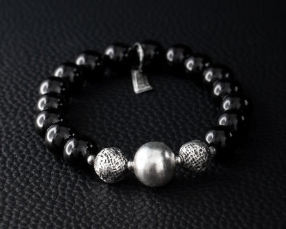 EKRJ538 Black Onyx Silver Bracelet