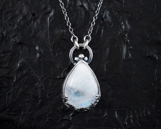 EKRJ563 Moonstone Silver Necklace