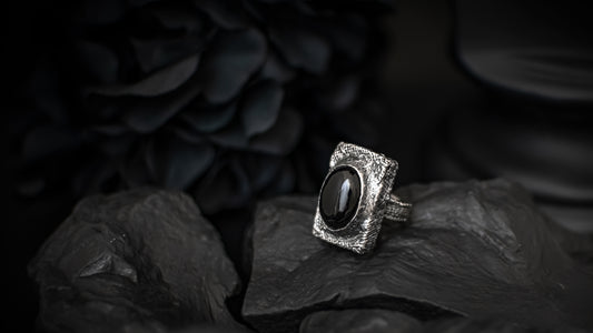 EKRJ248_Black Onyx + Silver Ring