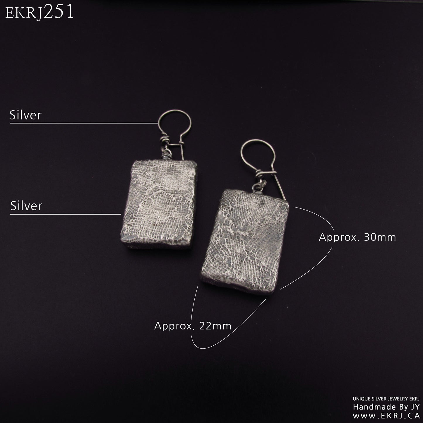 EKRJ251_Rectangle Silver Earrings