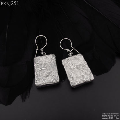 EKRJ251_Rectangle Silver Earrings