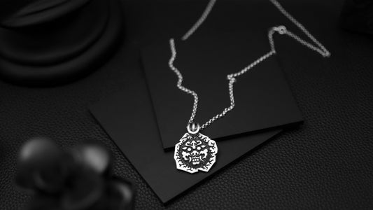 EKRJ362_Korean Traditional Goblin Design Silver Necklace