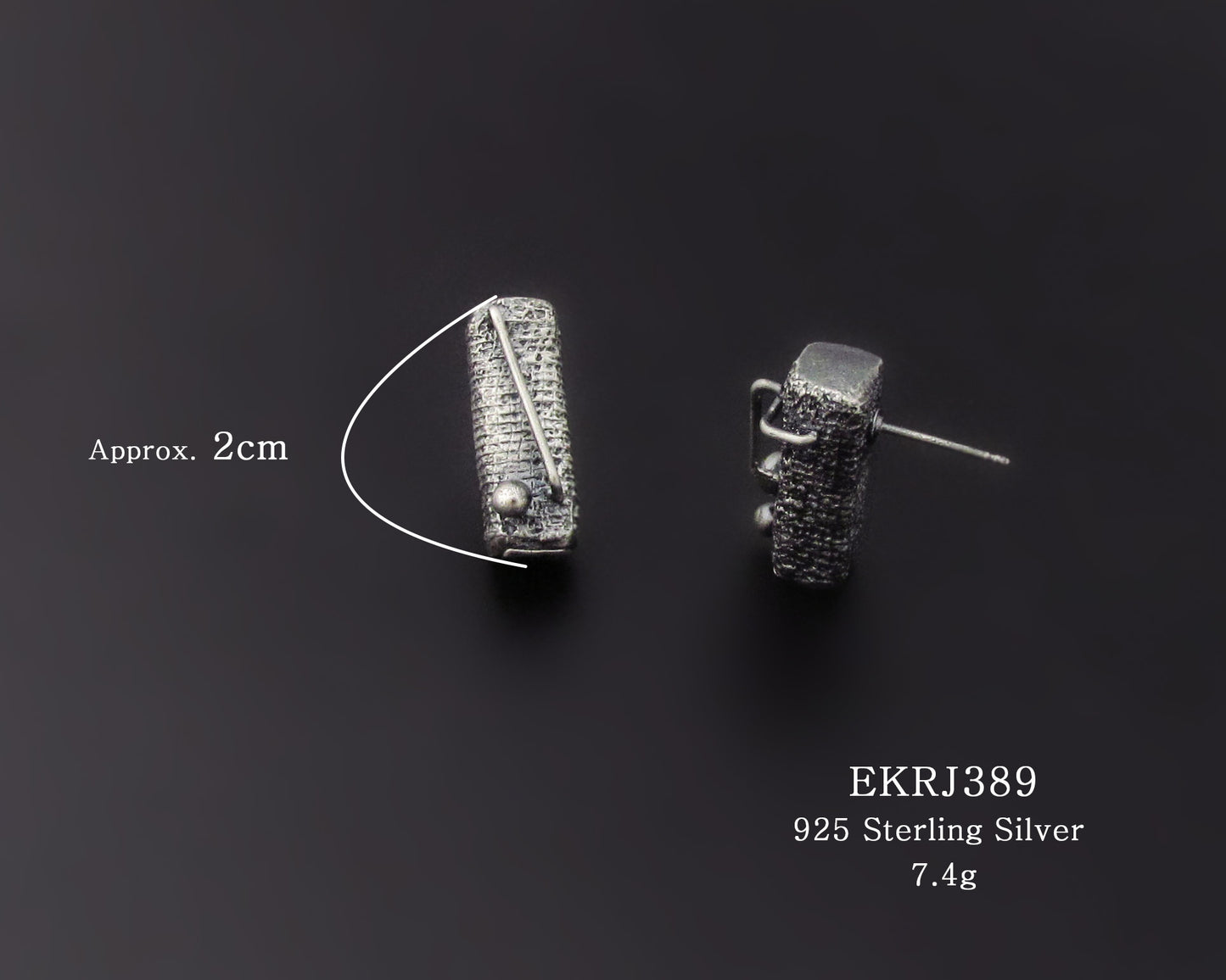 EKRJ389 Fabric texture Unique Handmade Silver Earrings
