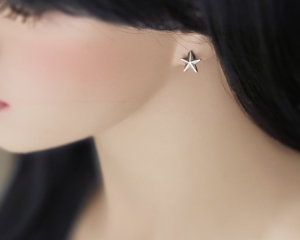 EKRJ384 Star Handmade Silver Earrings